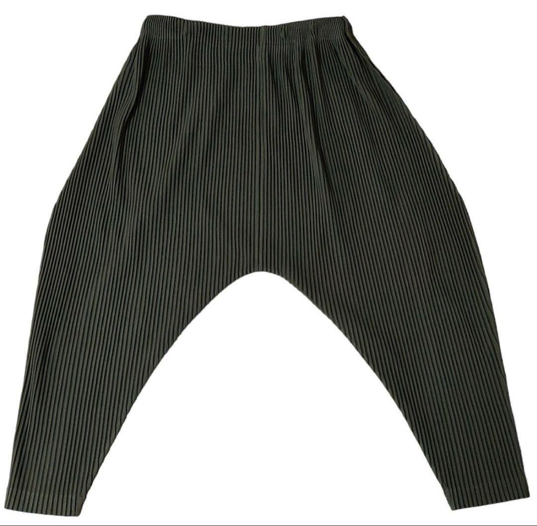 homme plisse オムプリッセ プリーツ サルエルパンツ モスグリーン