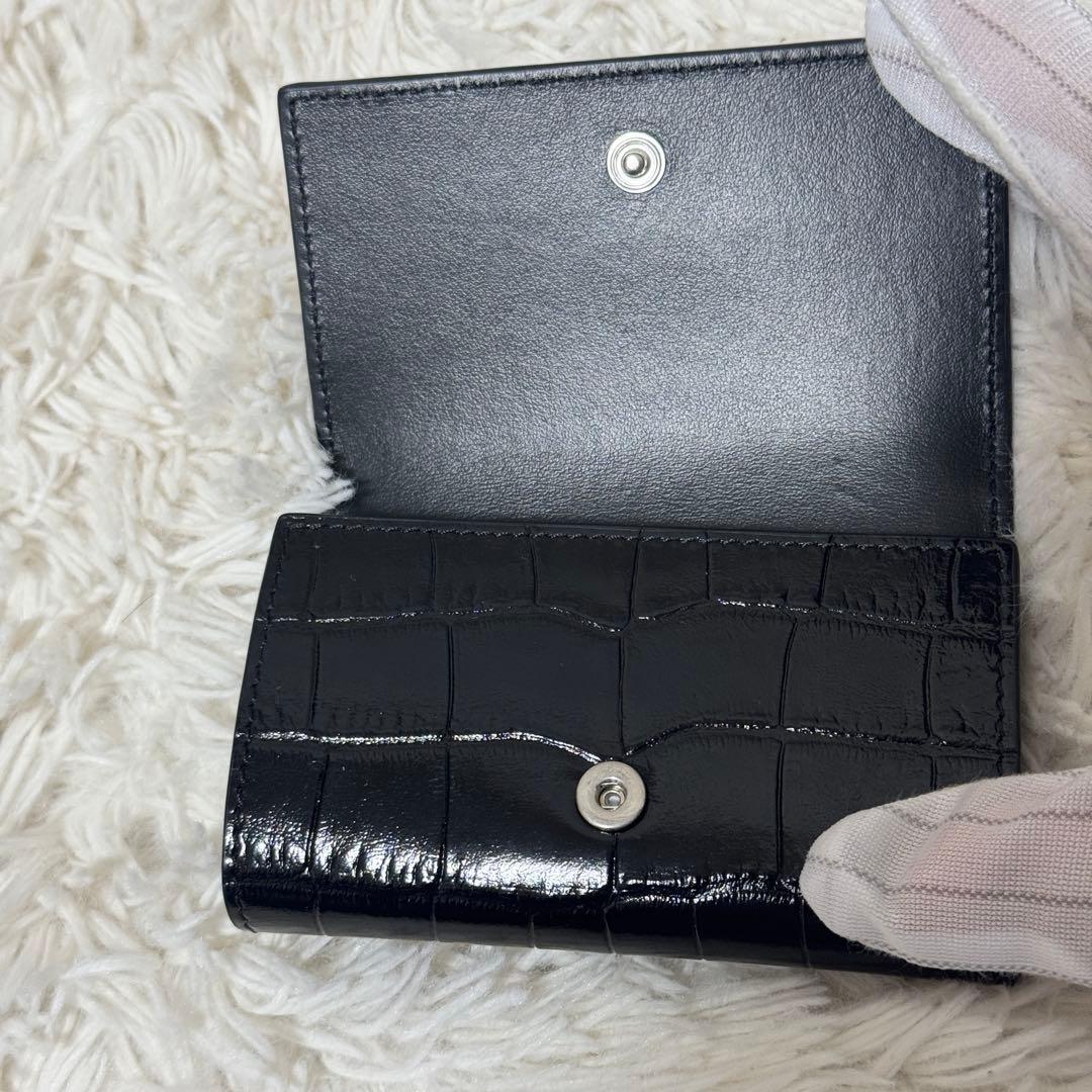 【極美品】CELINE キーケース クロコダイル型押し カーフスキン