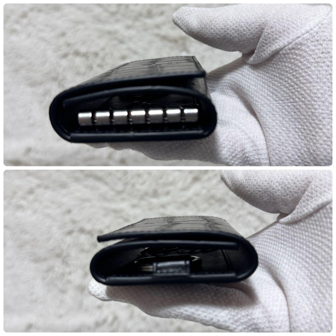 【極美品】CELINE キーケース クロコダイル型押し カーフスキン