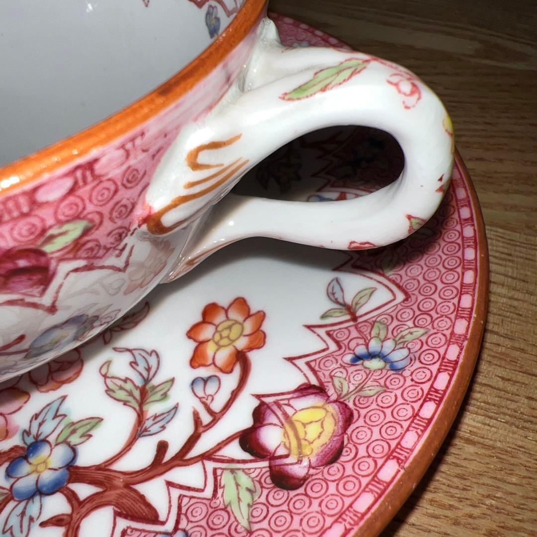 フランスサルグミンヌ窯、Mintonパターン219 ティーカップ＆ソーサー