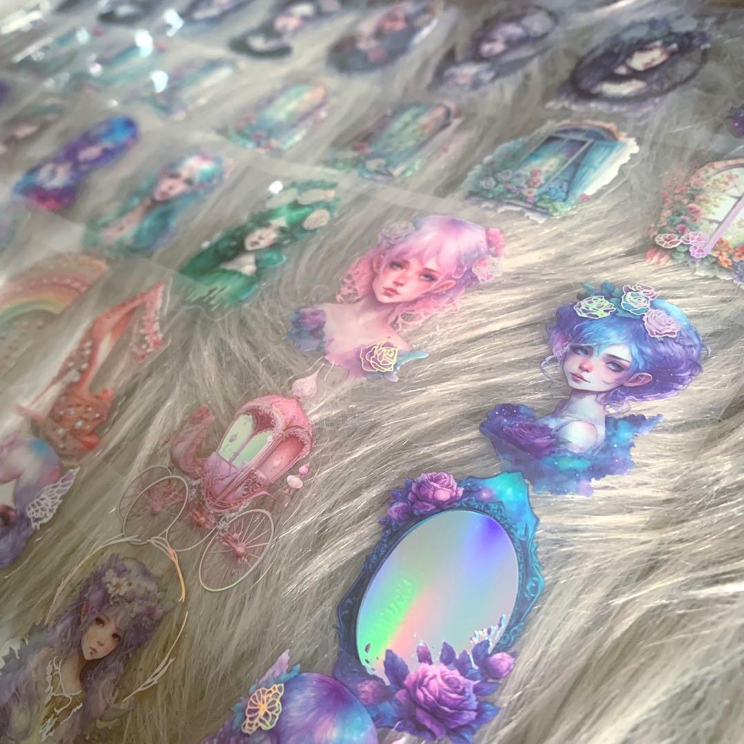 数量僅か▶︎neneさまフローラルプリンセス箔押しPETロールシール切り売り♡