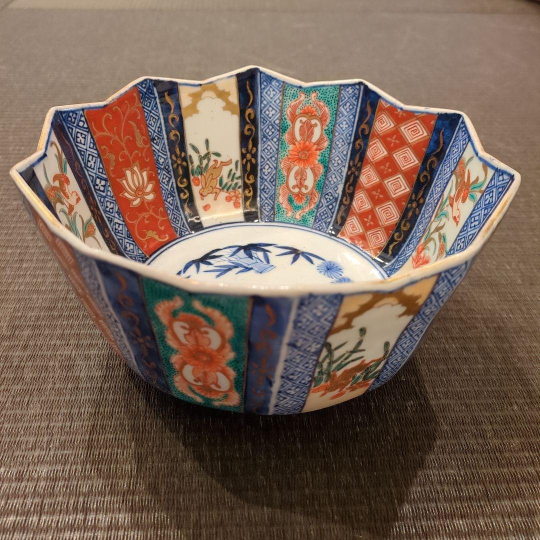 古伊万里焼 色絵 金彩 鉢 盛鉢 十角