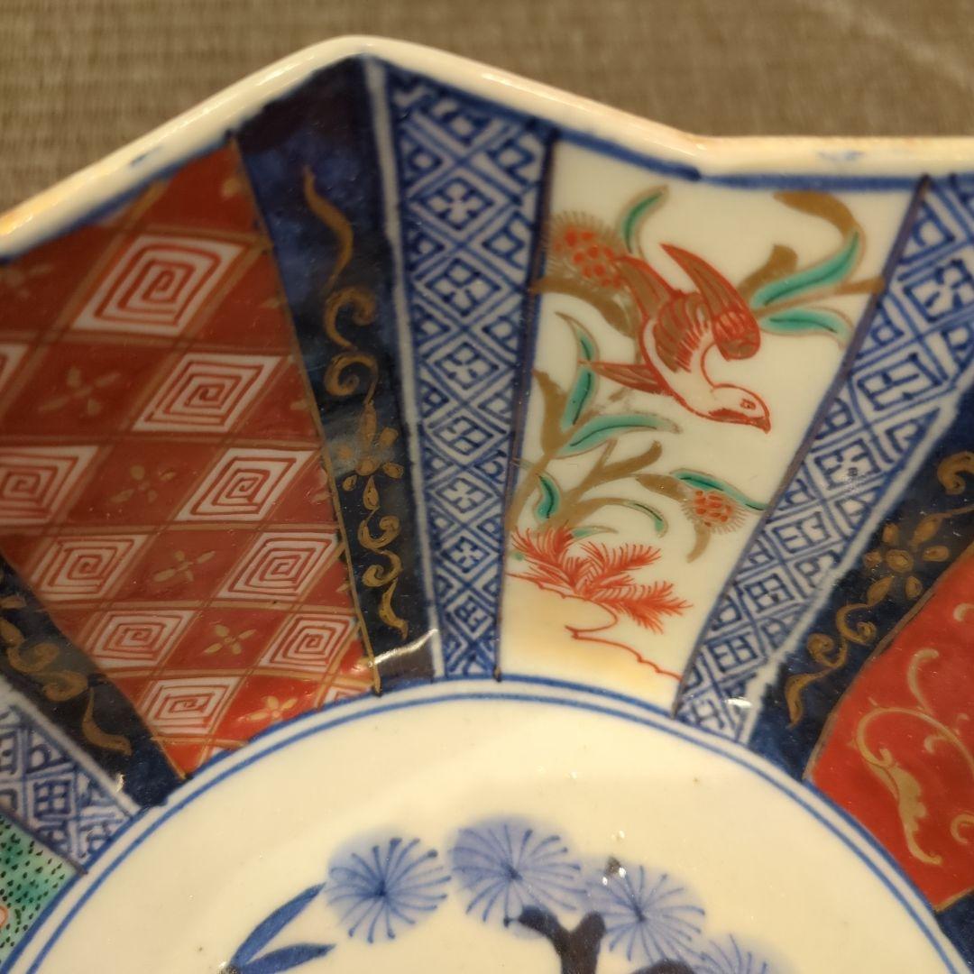 古伊万里焼 色絵 金彩 鉢 盛鉢 十角