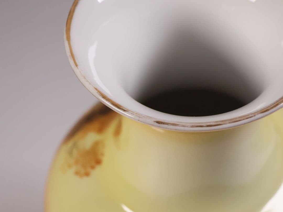 【CM304】オールドノリタケ 湖畔の風景 花瓶 高21cm 夕焼け 花入 花器