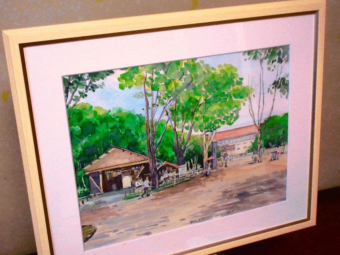 風景画 水彩画 2016年制作 F6号 額装済み