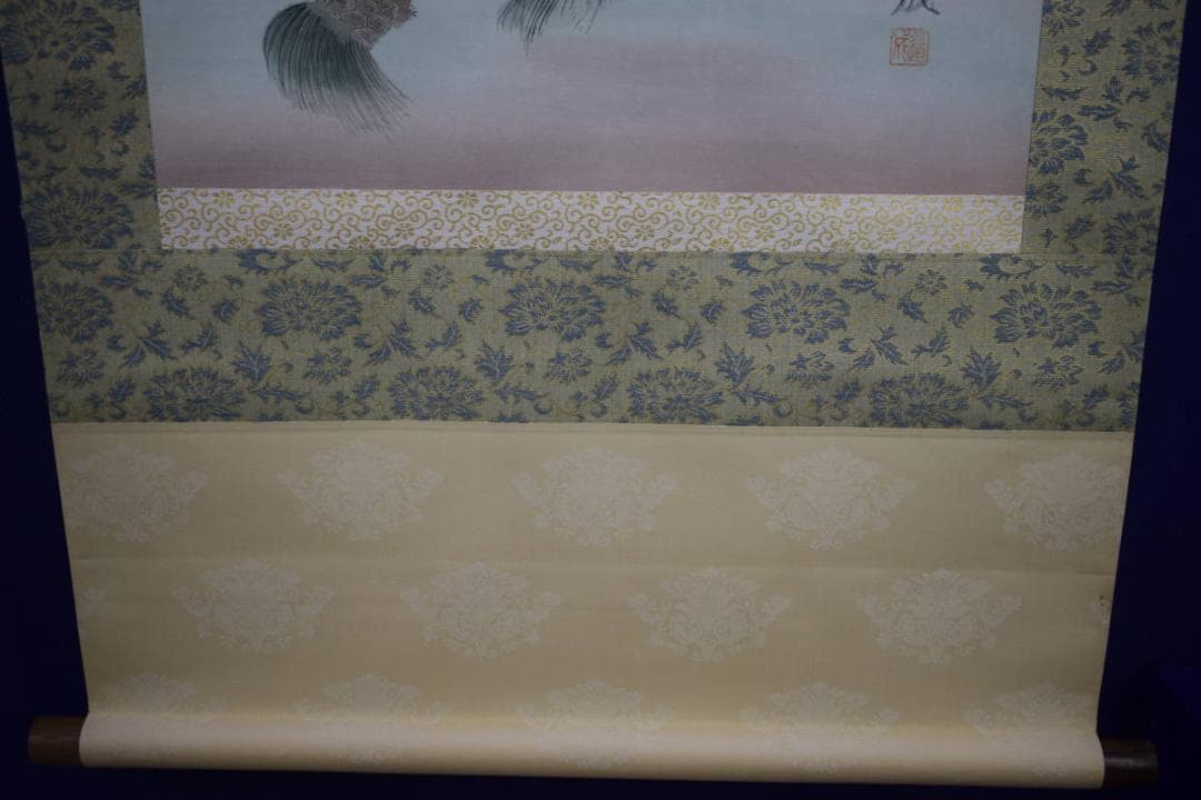 真作/國井道成/国井道成/高砂図/桐共箱付/布袋屋掛軸HJ-467