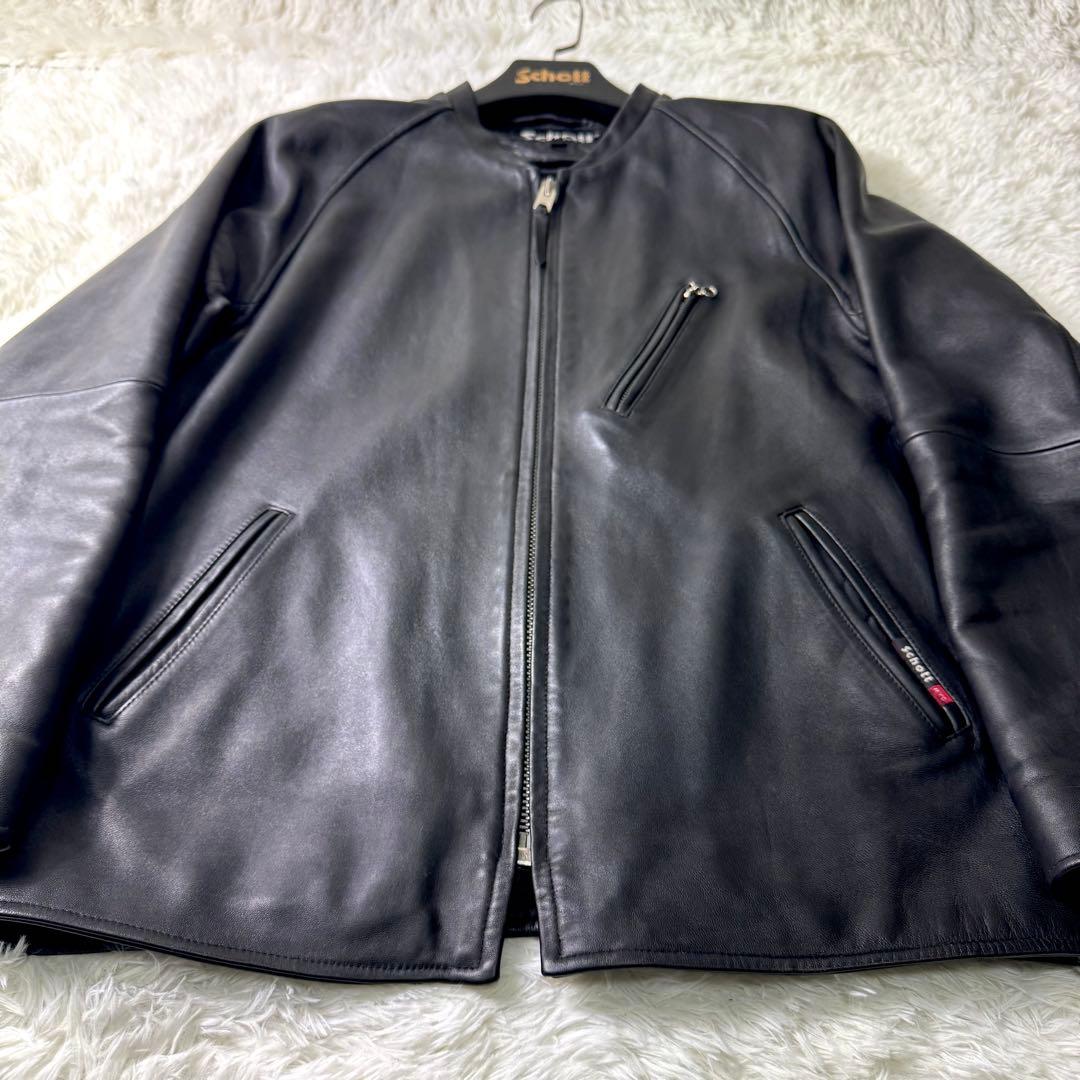 美品/希少✨schott ライダースジャケット　シングル　羊革　ブラック　XL