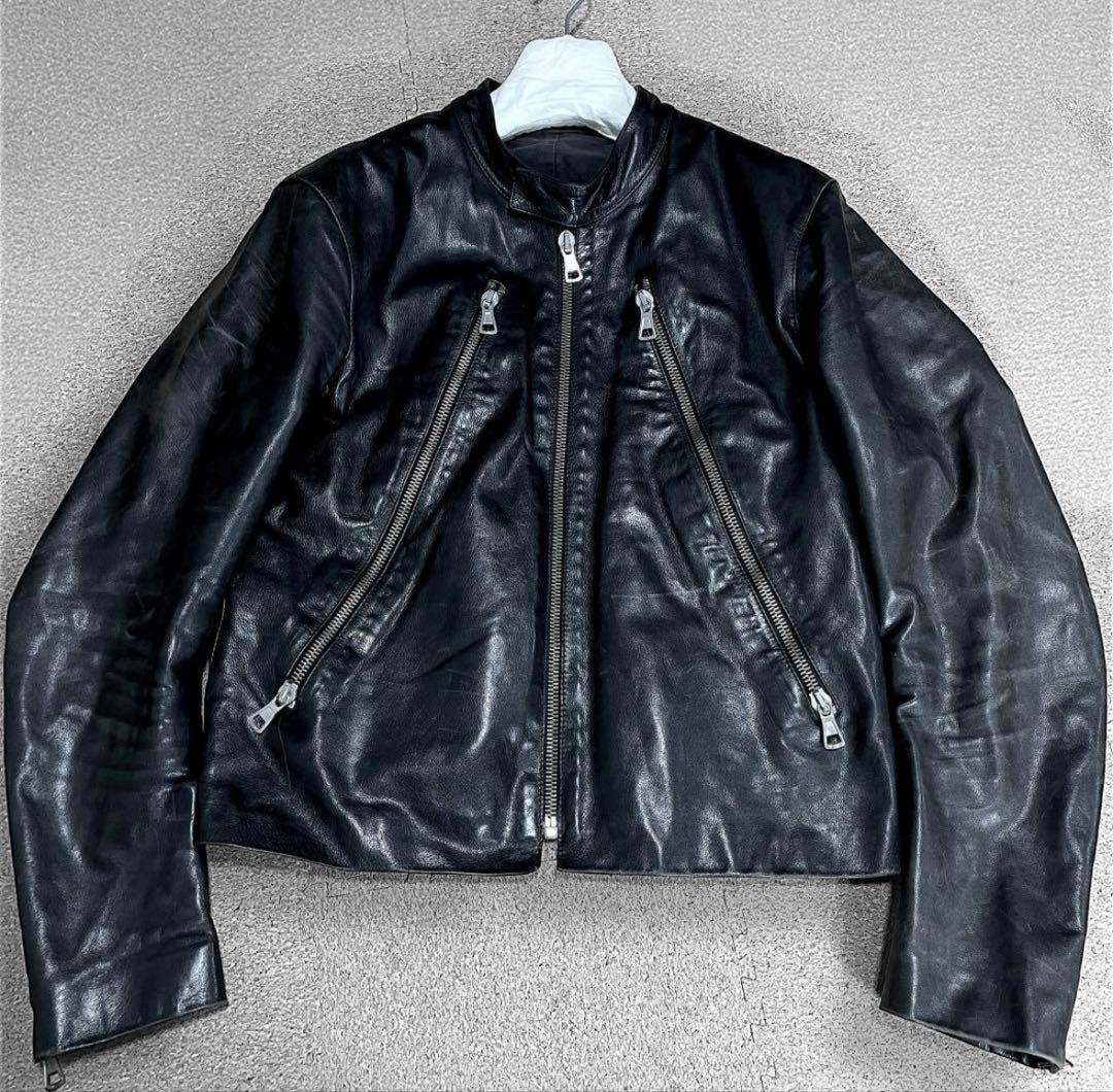 05ss/マルタンマルジェラ/ハの字ライダース/レザージャケット/52/黒