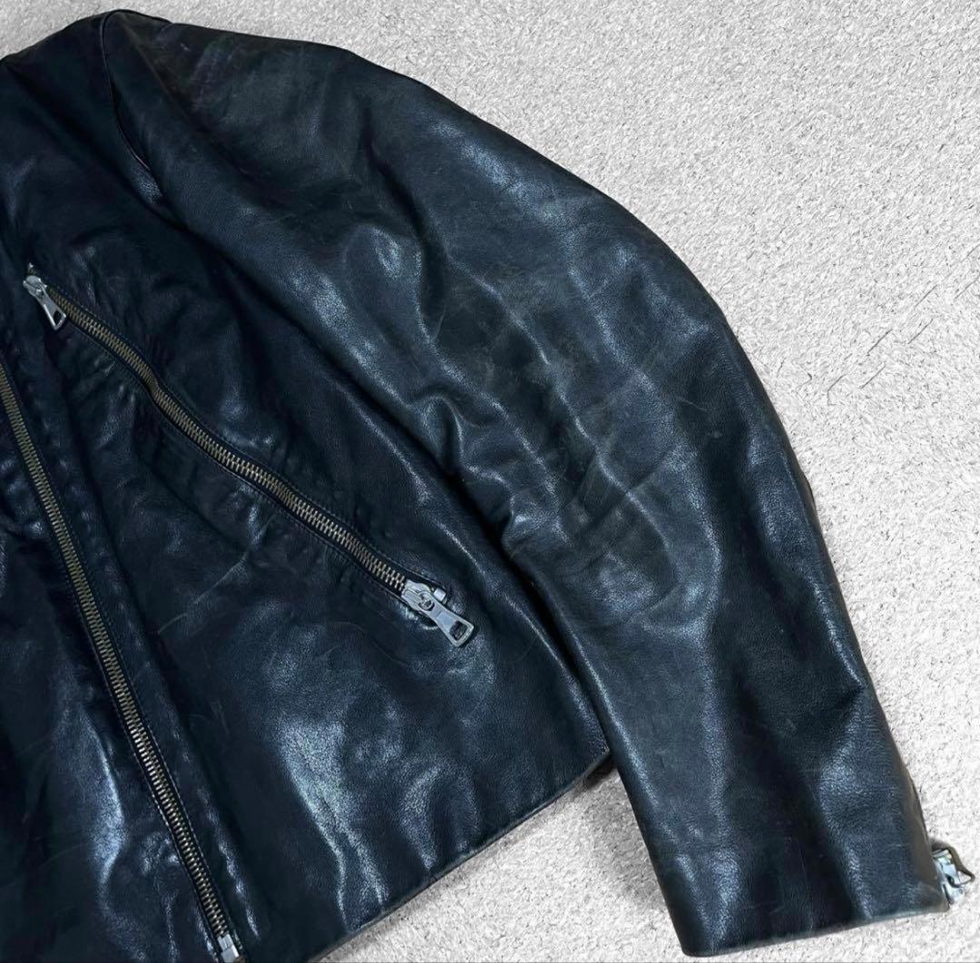 05ss/マルタンマルジェラ/ハの字ライダース/レザージャケット/52/黒