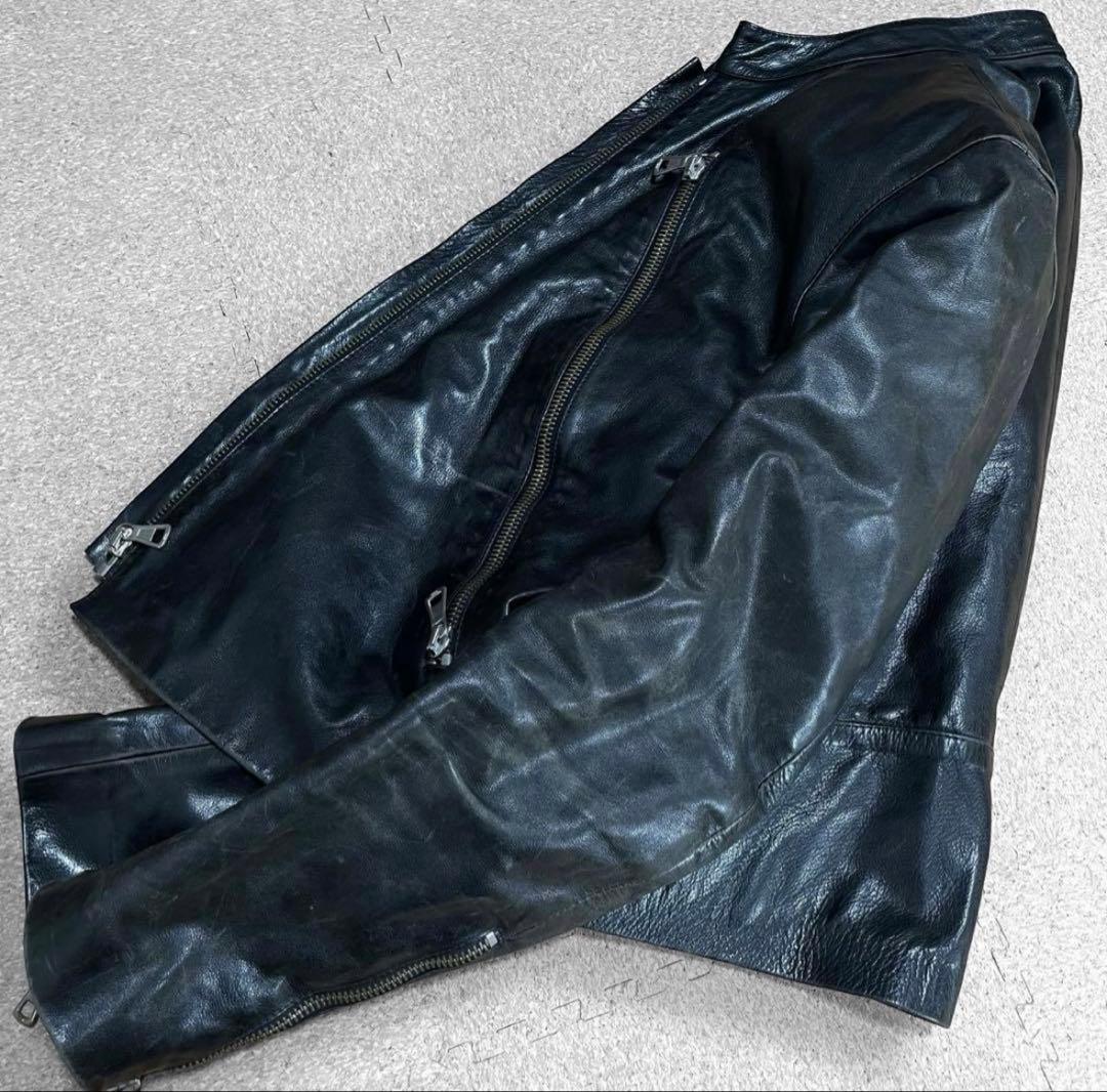 05ss/マルタンマルジェラ/ハの字ライダース/レザージャケット/52/黒