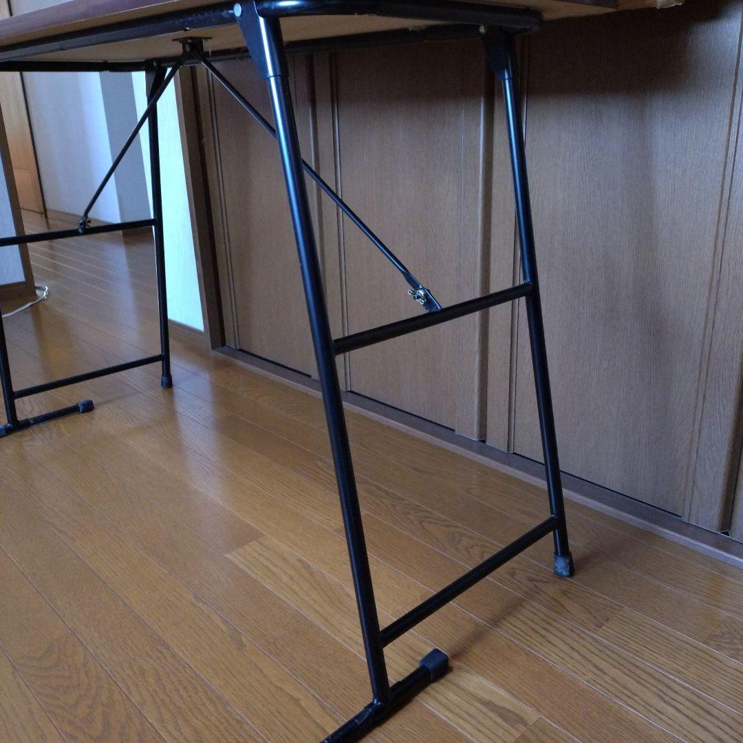 シルバー 折りたたみワイドテーブル