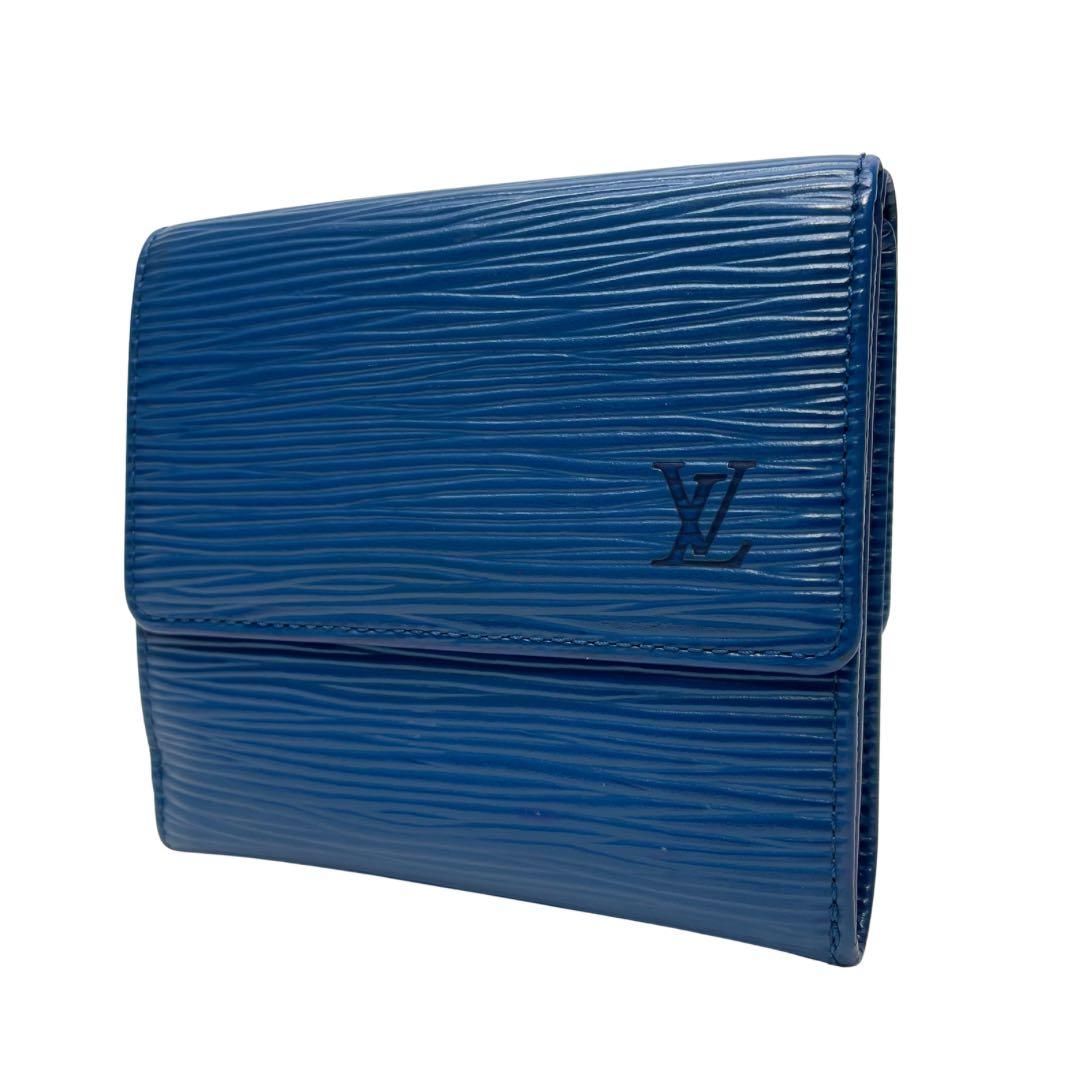 2959 ルイヴィトン エピ ブルー 三つ折り財布 エリーズ