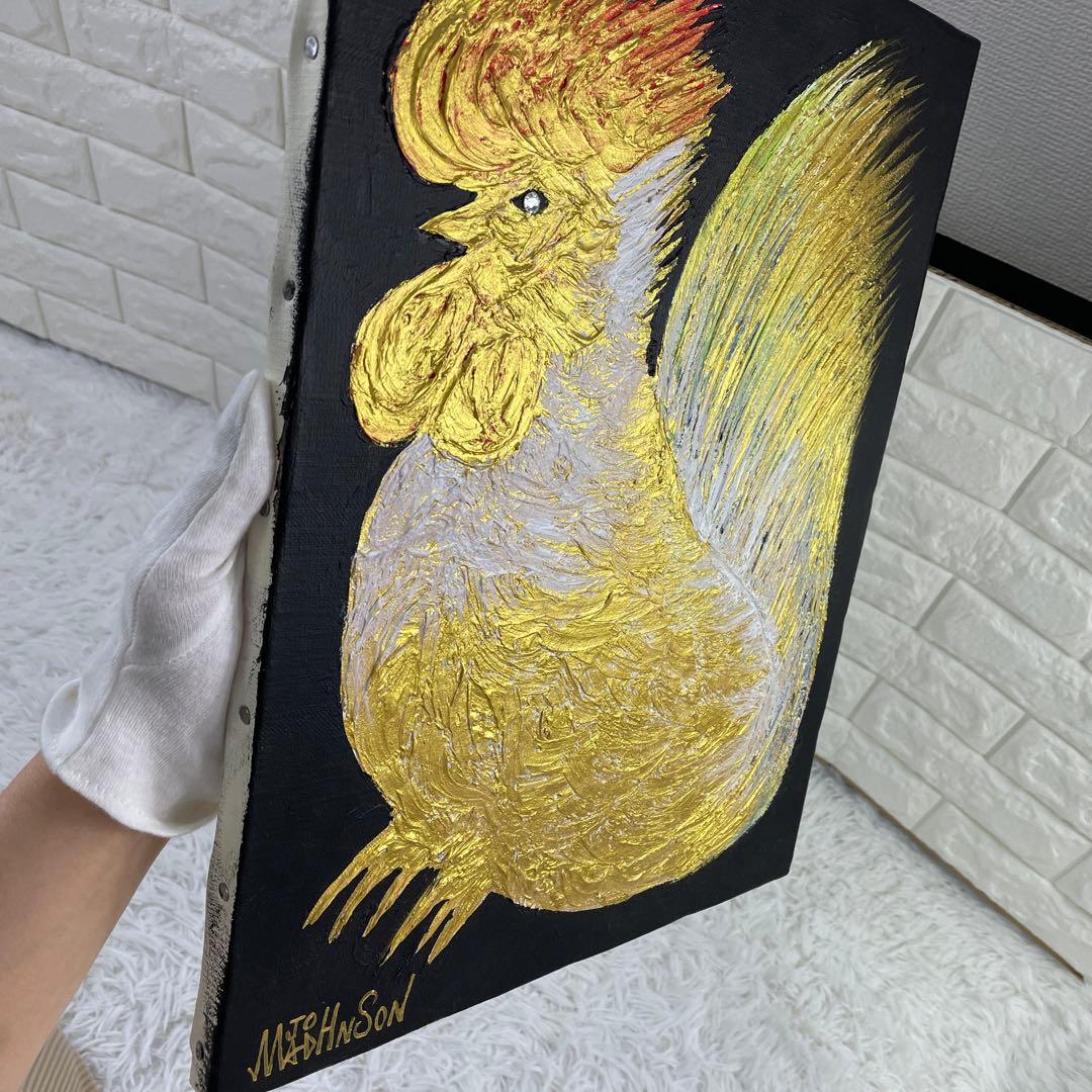 希少品　MAD JOHNSON/マッドジョンソン、ニワトリ絵画、直筆サイン入り