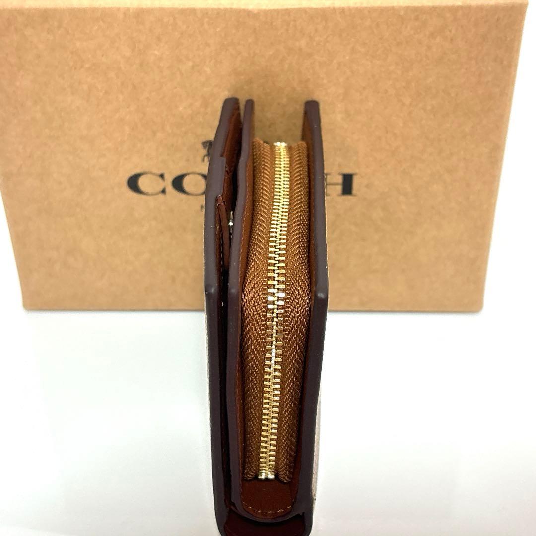 ✨新品未使用✨COACH コーチ 二つ折り 財布 ブラウン