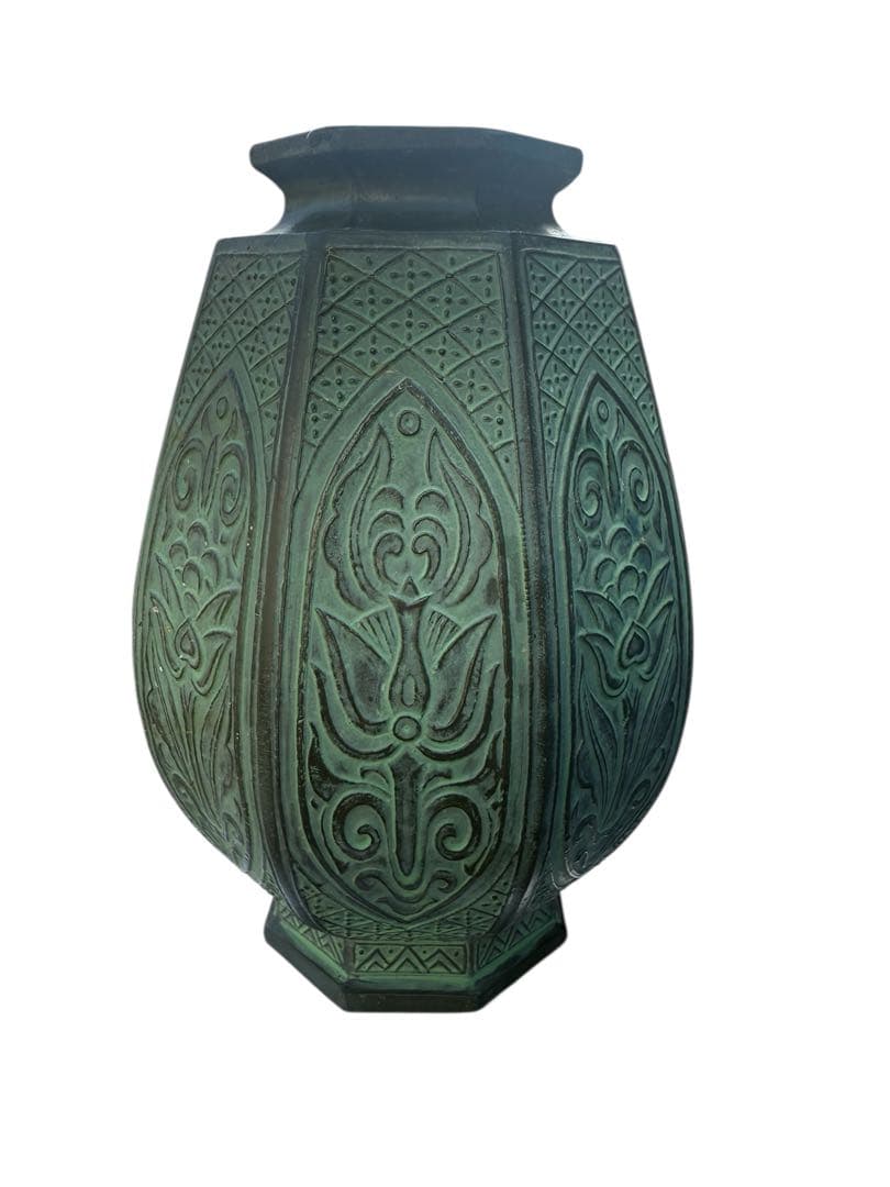 青銅 饕餮紋銅瓶 銅花瓶 銅花入 置物 壺 インテリア