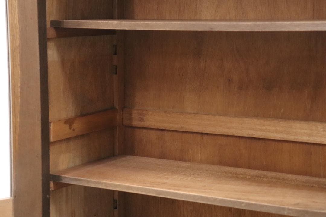 ※いのうえ レトロ オーク材 本箱 食器棚 書庫 戸棚 収納 キャビネット