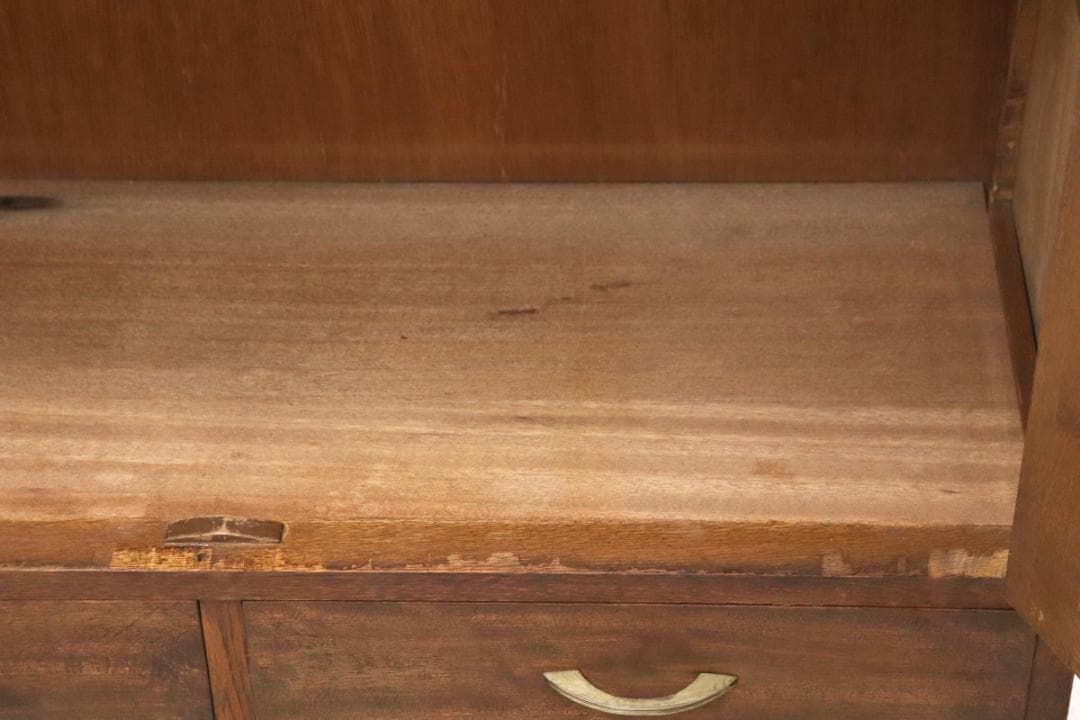 ※いのうえ レトロ オーク材 本箱 食器棚 書庫 戸棚 収納 キャビネット