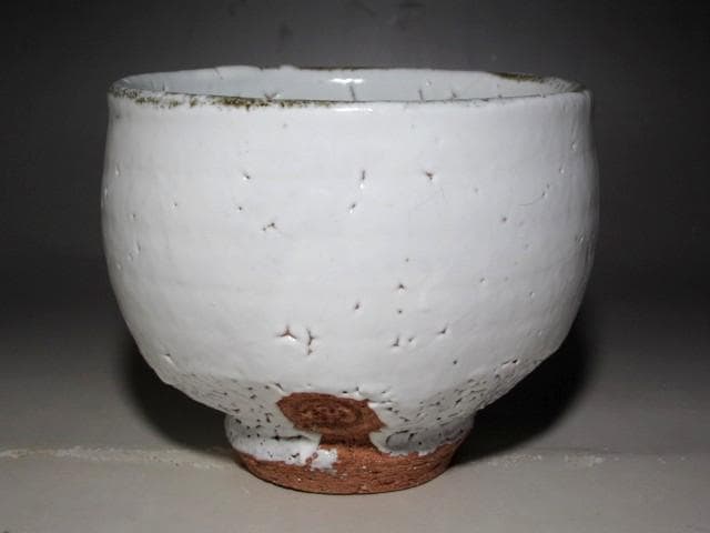 人間国宝 十一代三輪休雪 白萩茶碗「吉祥」表千家而妙斎花押ｋ161