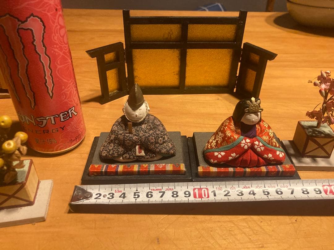 アンティーク小さい木目込み雛人形