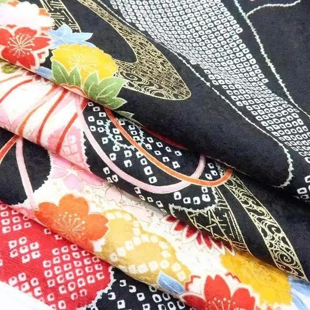Y2698◇美品 正絹 金駒刺繡 手縫い 成人式 トール・ワイド 振袖 着物