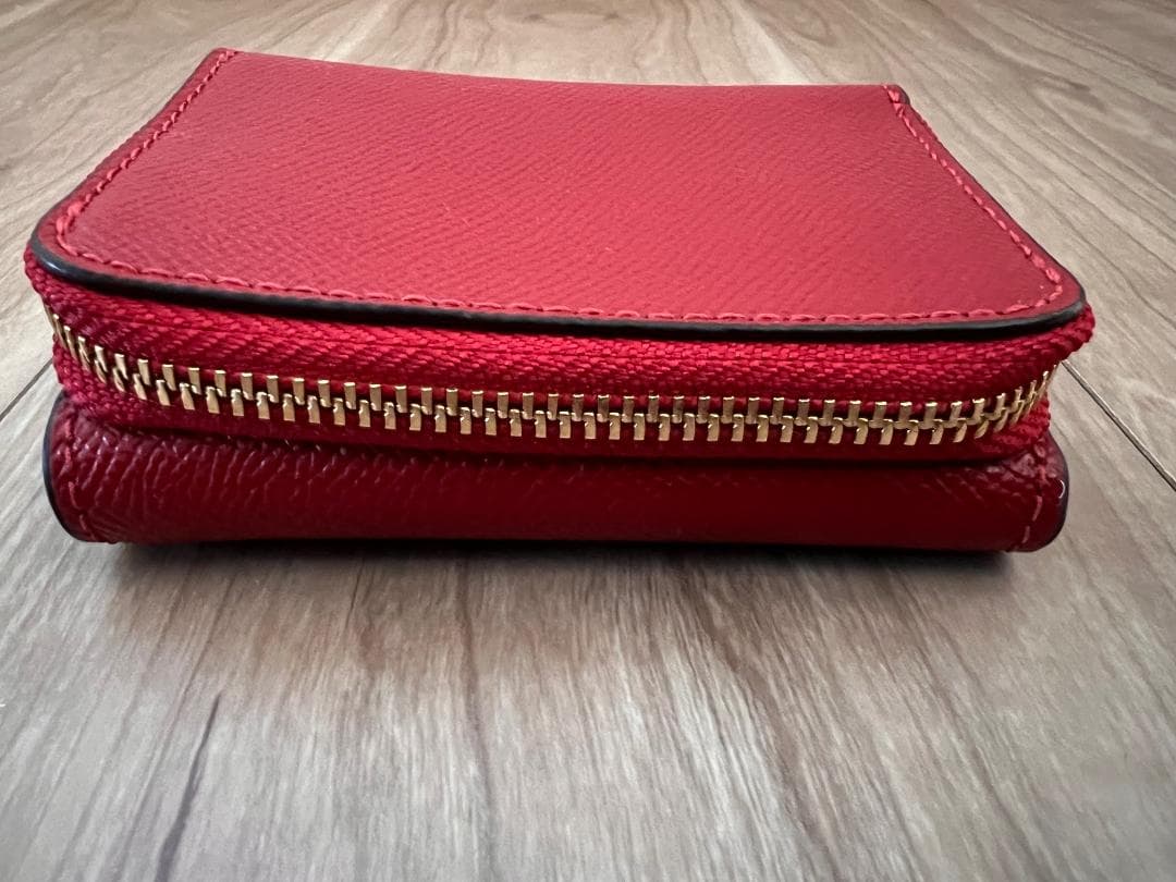 新品 COACH 赤 レッド 三つ折り財布 37968 IMF8Q