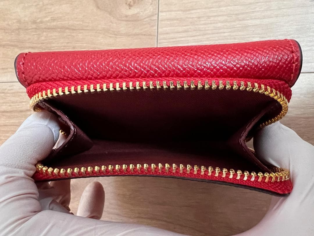 新品 COACH 赤 レッド 三つ折り財布 37968 IMF8Q