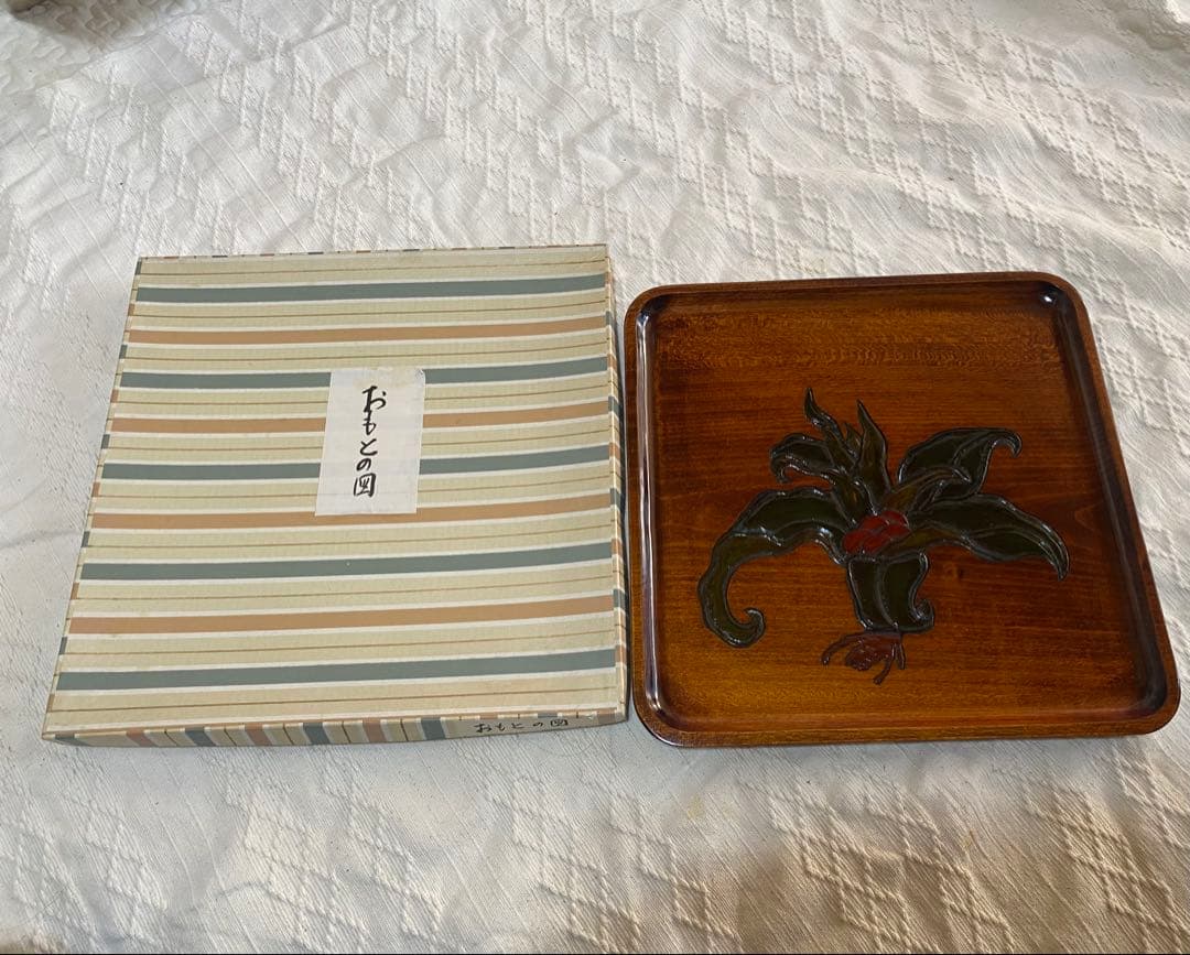 4枚セット 漆器 盆 烏城彫　他