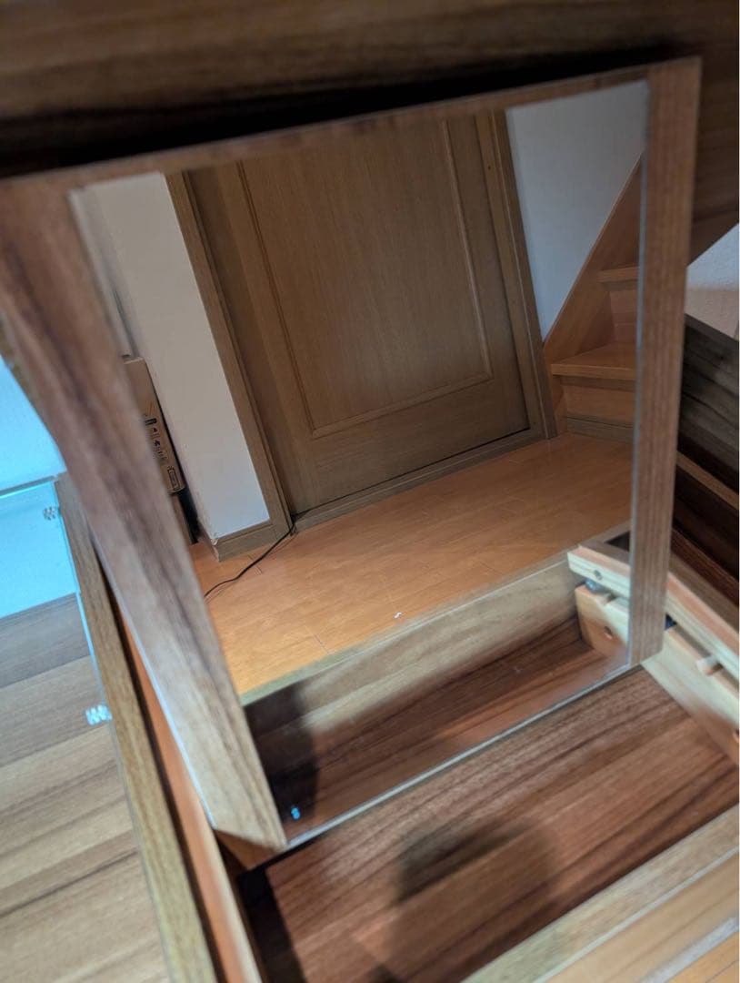 ■送料込■LOWYA ドレッサー ローテーブル コスメ台 鏡化粧センターテーブル