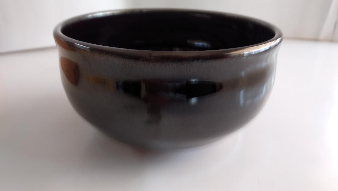 天目釉 茶碗 内田邦夫 黒茶碗 茶道具  抹茶碗 美品 です。
