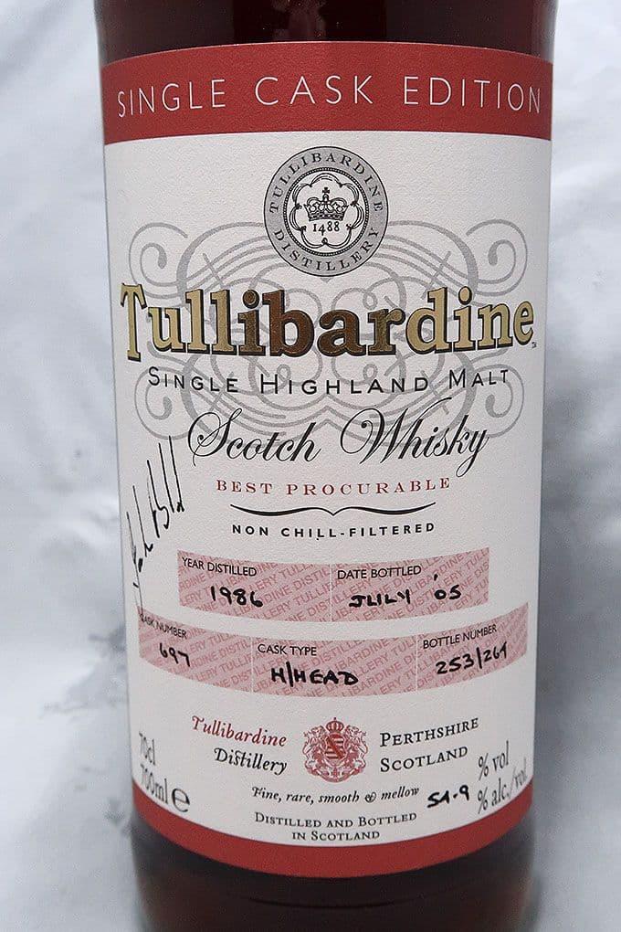 タリバーディン １９８６ シングルカスクエディション モルトウィスキー