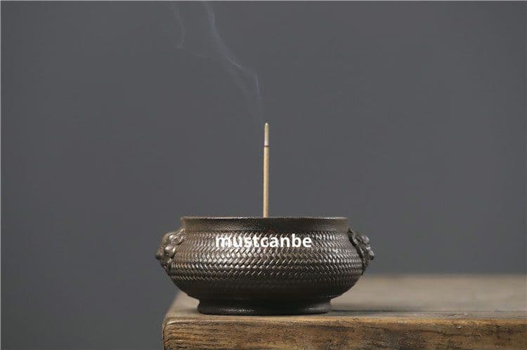 鉄器 線香炉 双獣頭香炉 机頭 仏堂 焼香炉 工芸品 置物