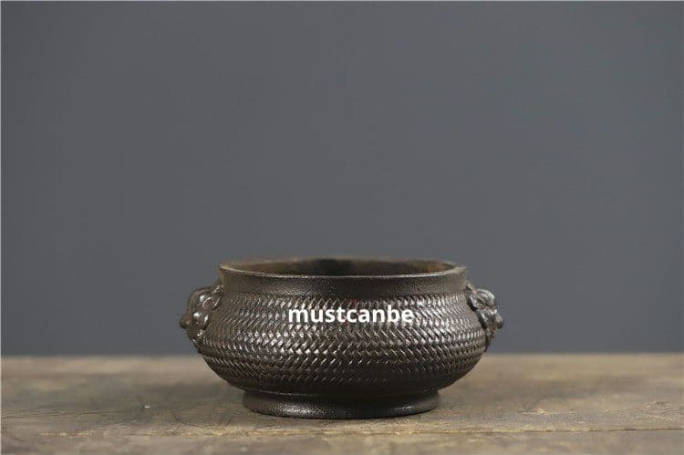 鉄器 線香炉 双獣頭香炉 机頭 仏堂 焼香炉 工芸品 置物