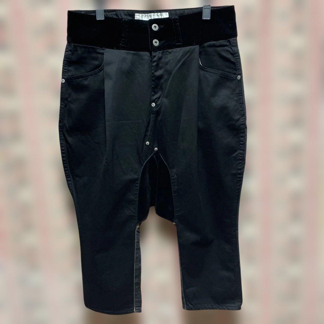 GANRYU COMME des GARÇONブラックデニム サルエルパンツ S