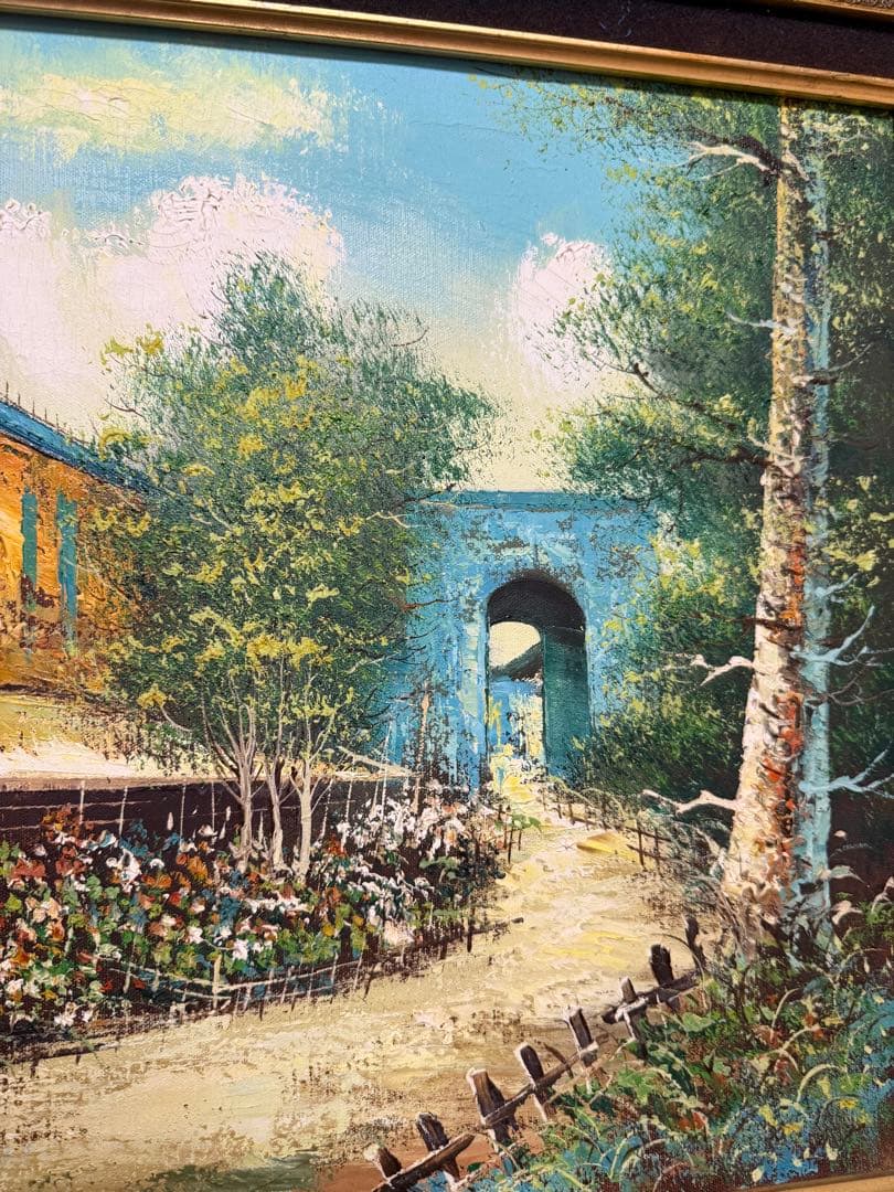 K. PINT 外国風景画　油彩画　インテリア　送料込み0912