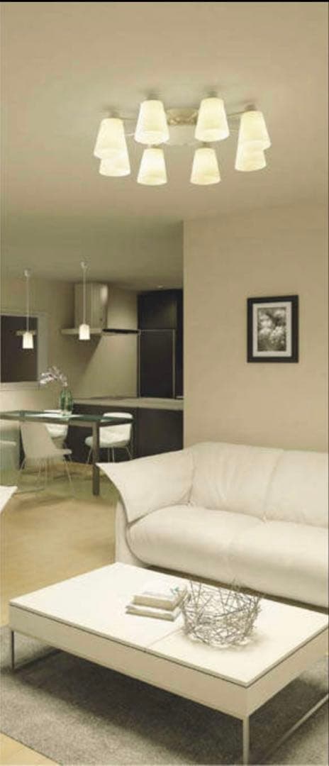 6灯シーリングライト ホワイト　ペンダント