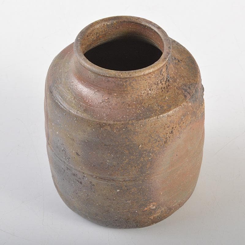 茶道具　備前焼　堀江祥山作　茶入　仕覆付　共箱　V　6684