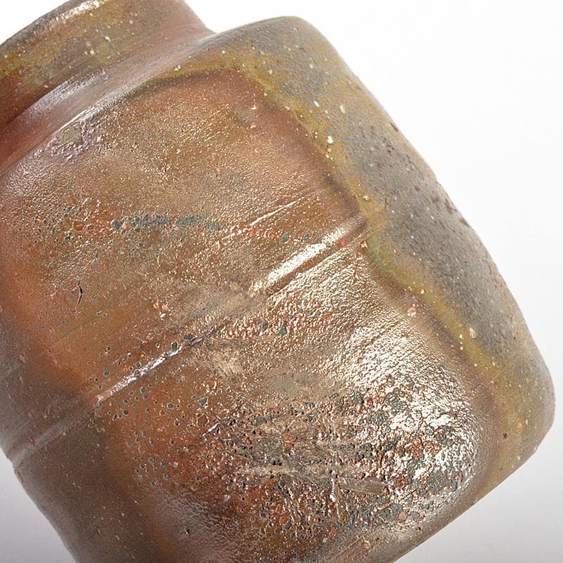 茶道具　備前焼　堀江祥山作　茶入　仕覆付　共箱　V　6684