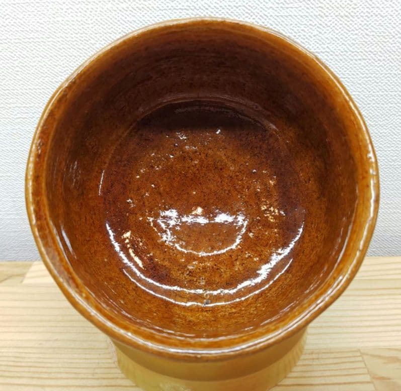 送料込【逢絢亭】茶道具 茶碗 大樋焼 飴釉 ３８の内 １０代大樋長左衛門 共箱