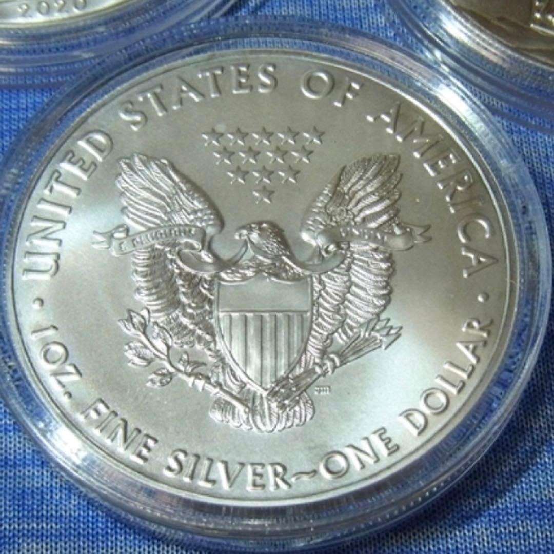 イーグル 銀貨 2020年 2021年 1オンス 5枚 合計5オンス ケース入り