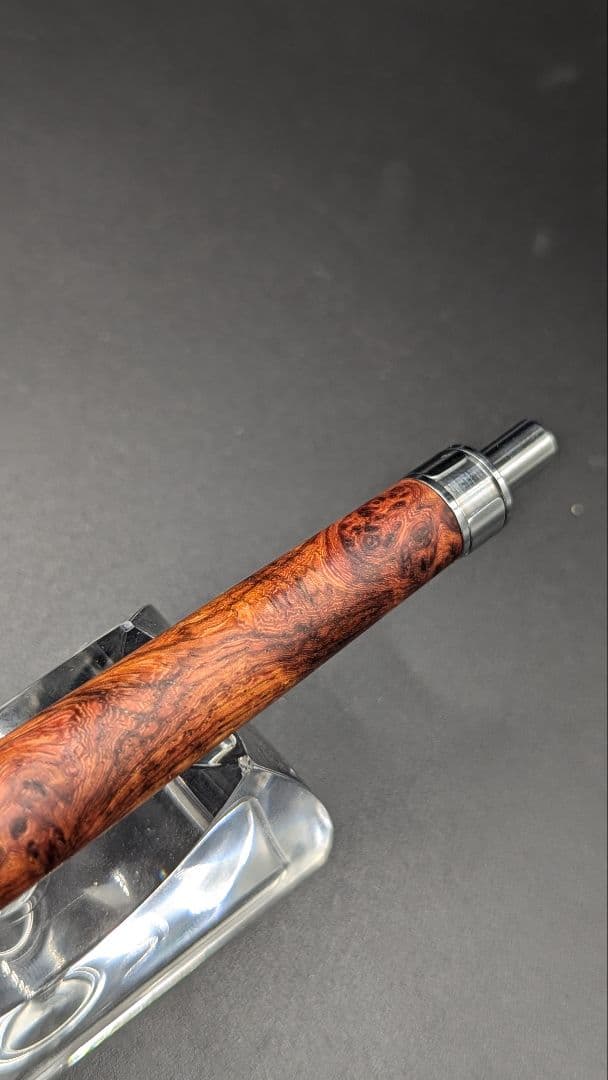 209ペン工房翌檜　サイアミーズローズウッド　瘤杢　木軸シャーペン　ボールペン