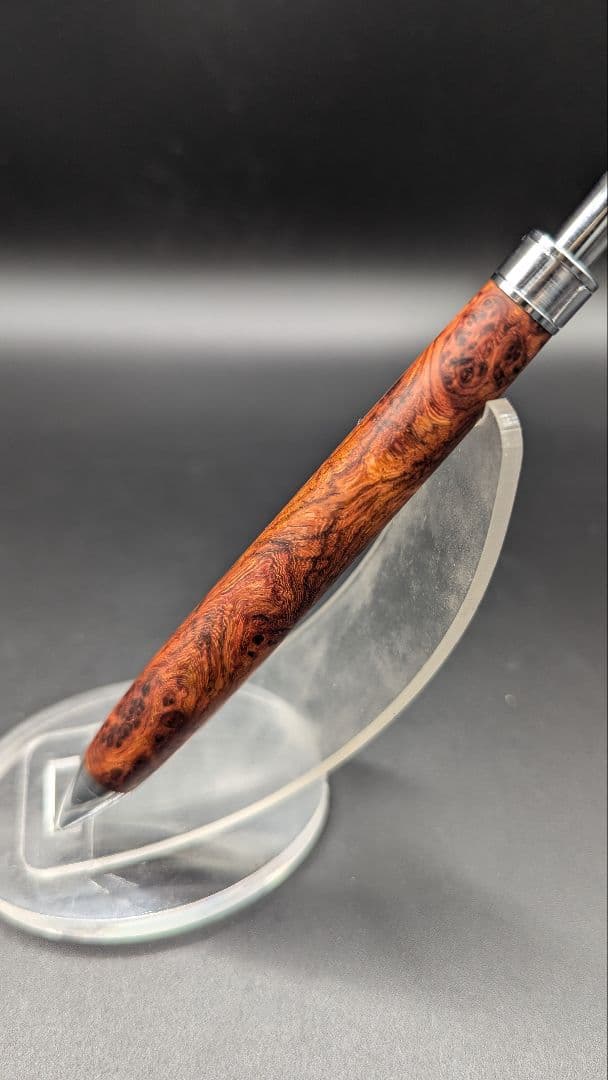 209ペン工房翌檜　サイアミーズローズウッド　瘤杢　木軸シャーペン　ボールペン