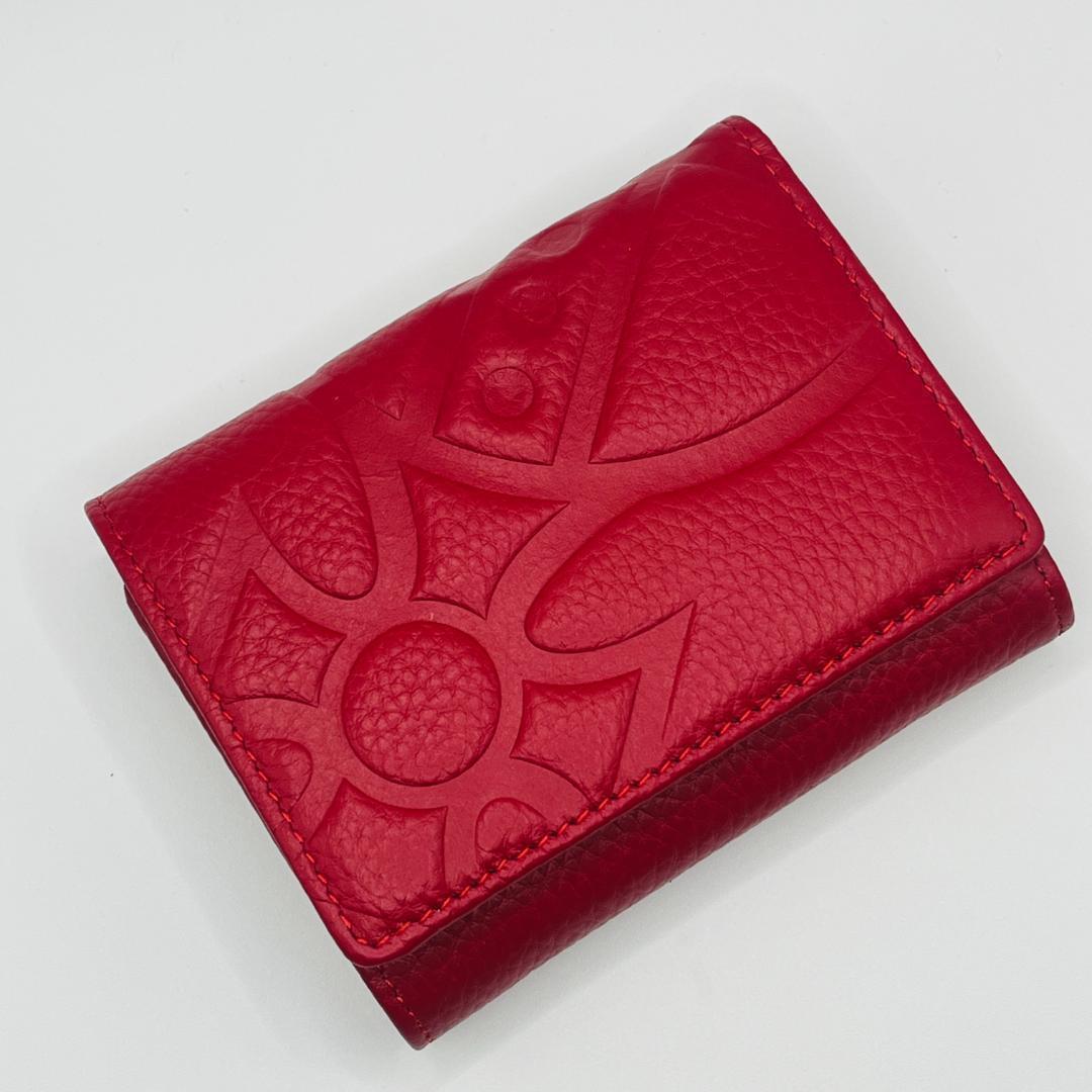 Vivienne Westwood 特価 がま口 型押し定番 折財布 赤レッド