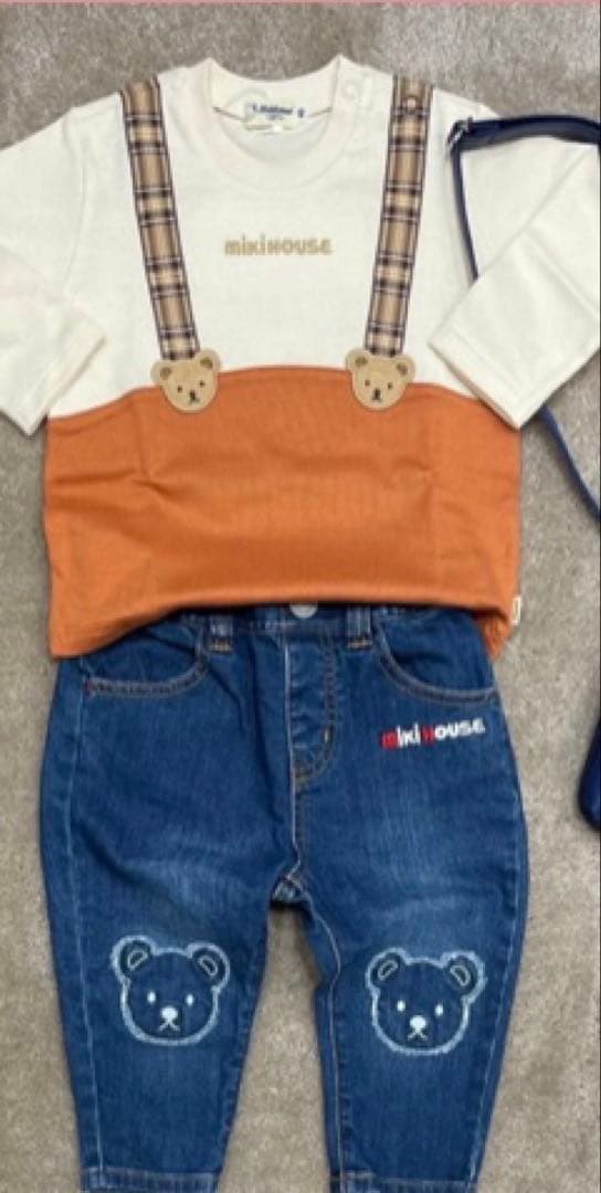 【美品】ミキハウスベア　デニムパンツ 長ズボン　ジーンズ　100