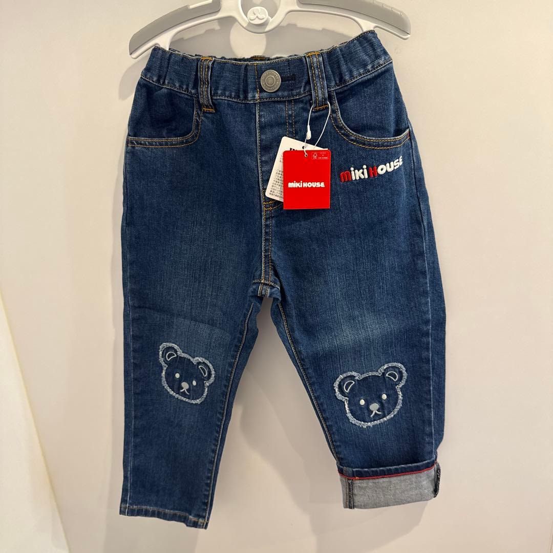 【美品】ミキハウスベア　デニムパンツ 長ズボン　ジーンズ　100