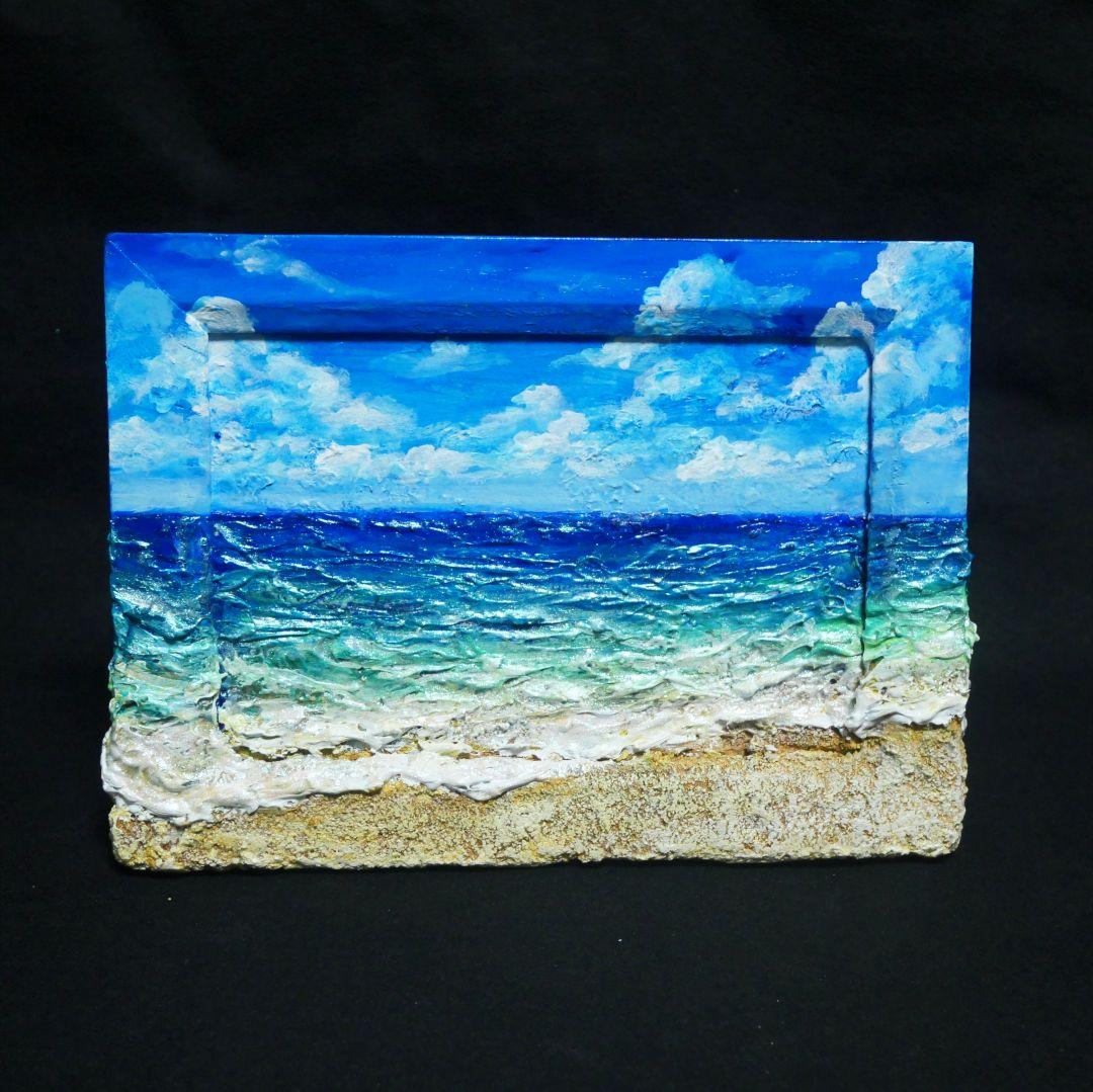 油絵 油彩 油彩画 絵 絵画 【夏の海】ミニ絵画