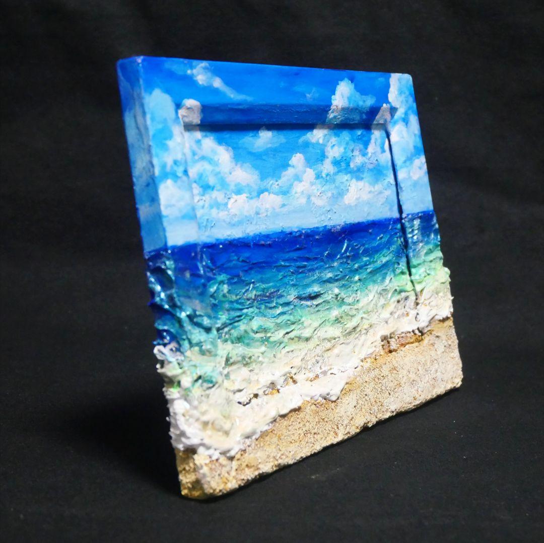 油絵 油彩 油彩画 絵 絵画 【夏の海】ミニ絵画