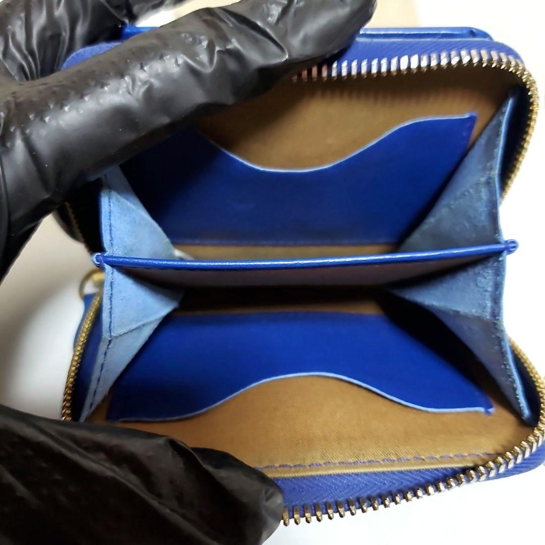 週末限定完売品　イルビゾンテ　二つ折り財布　ロイヤルブルー　ゴールド　牛革レザー