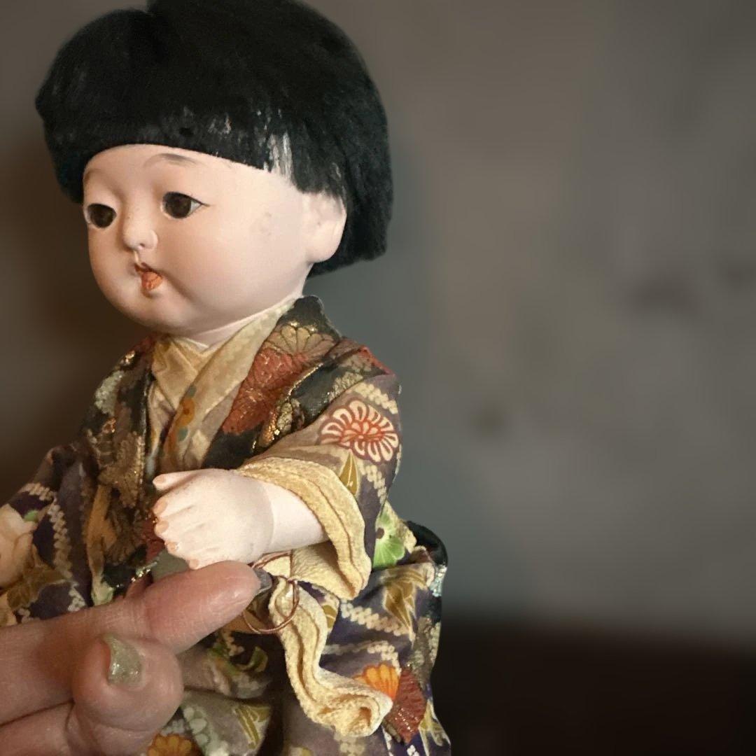 陶器製日本人形 約30cm 和服