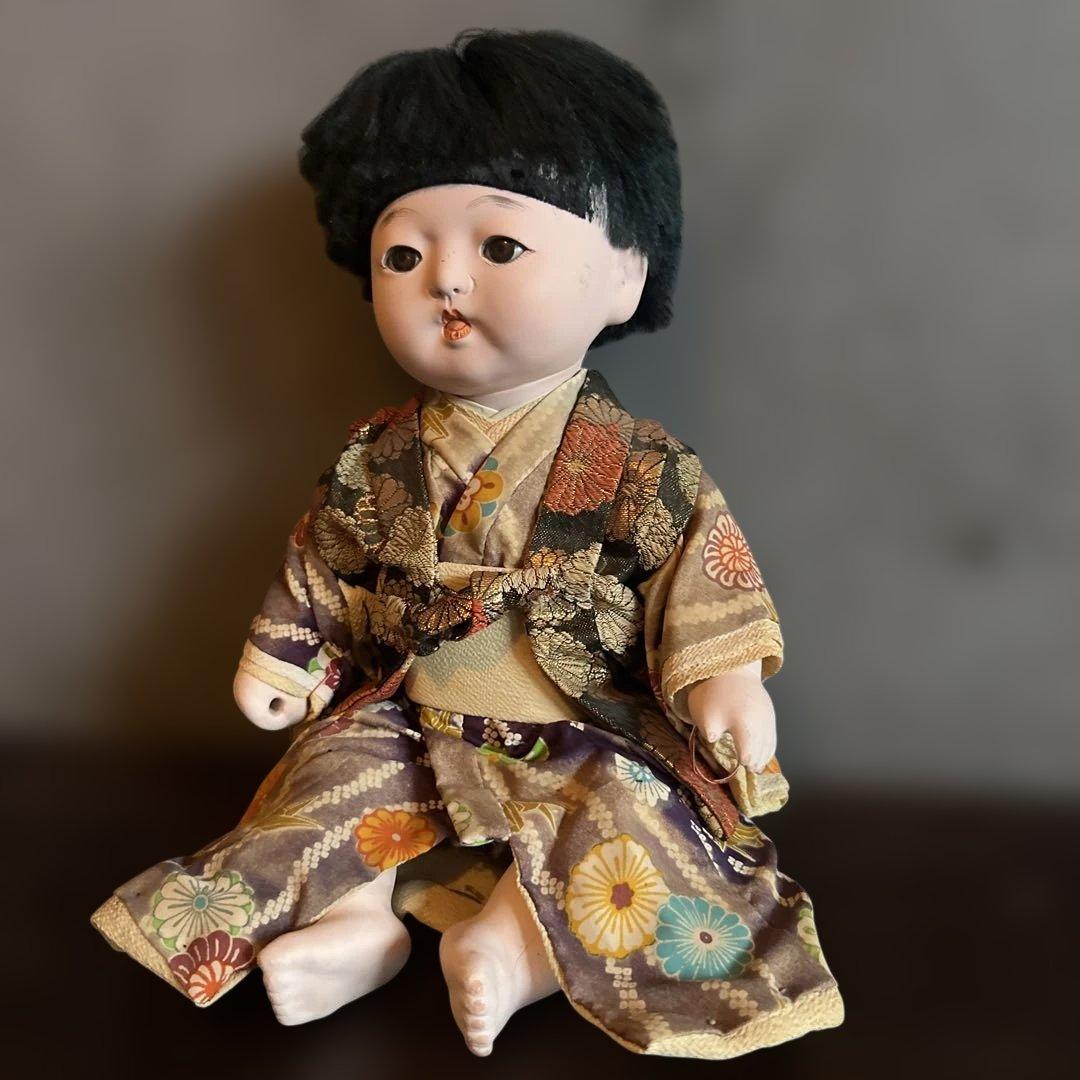 陶器製日本人形 約30cm 和服