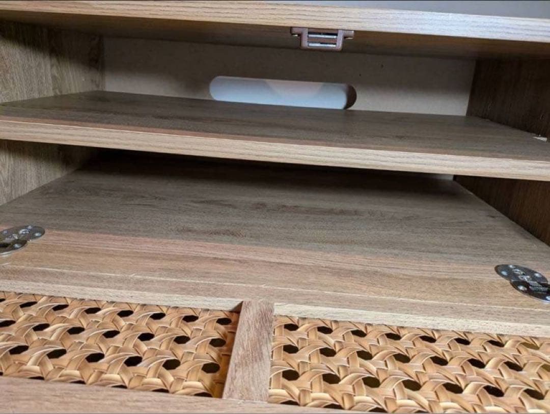 ■送料込■LOWYA ラタンテレビ台 ナチュラルブラックテレビボードラック180